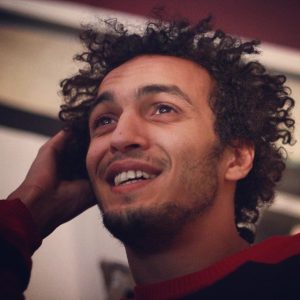 Shawkan was sitting in Cairo Stadium with his hands tied hours before a police officer was murdered that day, a crime he is charged with Credit: Free Shawkan Campaign
